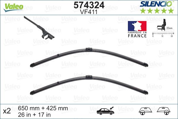 Valeo 574324 - Wiper Blade parts5.com