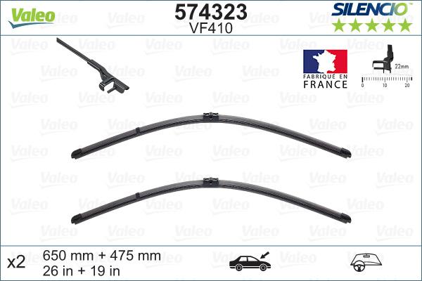 Valeo 574323 - Wiper Blade parts5.com