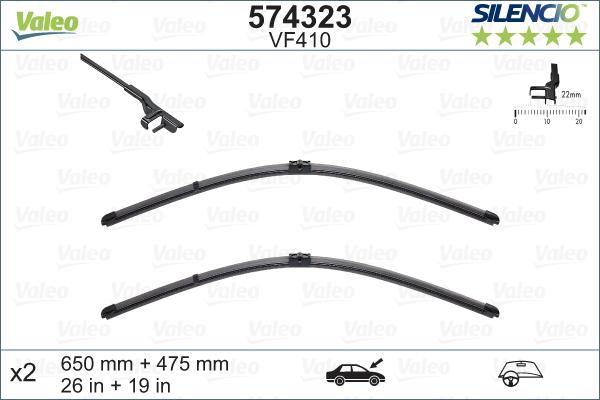 Valeo 574323 - Silecek süpürgesi parts5.com