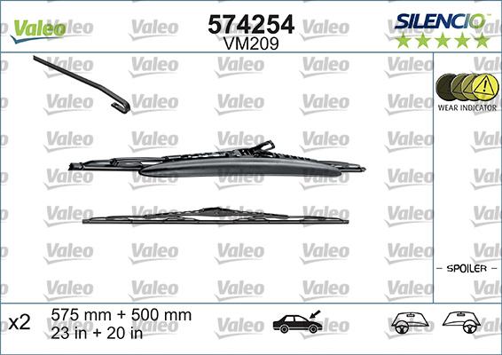 Valeo 574254 - Limpiaparabrisas parts5.com