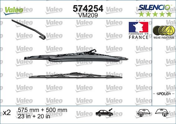 Valeo 574254 - Limpiaparabrisas parts5.com