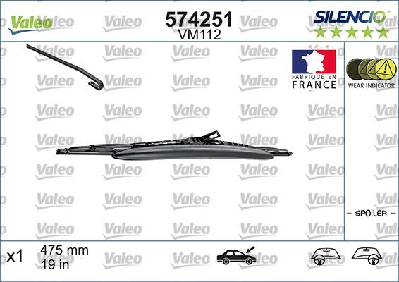 Valeo 574251 - Wiper Blade parts5.com