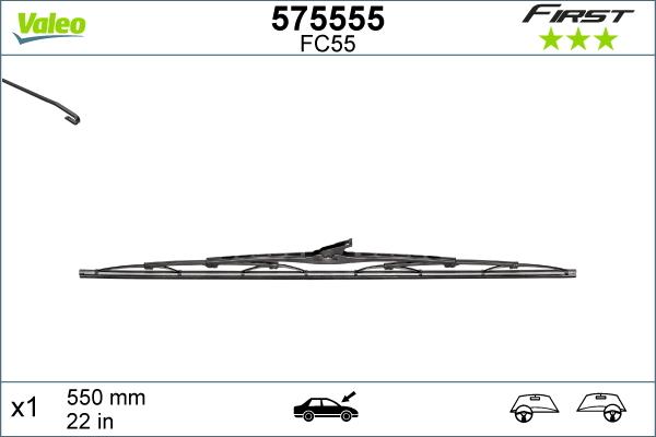 Valeo 575555 - Pyyhkijänsulka parts5.com