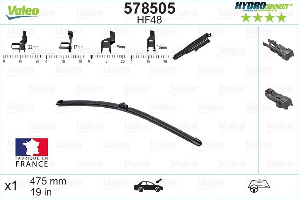 Valeo 578505 - Silecek süpürgesi parts5.com