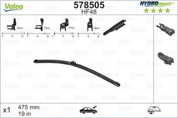 Valeo 578505 - Pyyhkijänsulka parts5.com