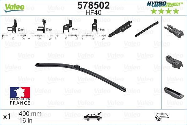 Valeo 578502 - Törlőlapát parts5.com