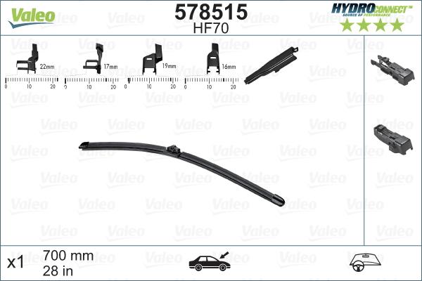 Valeo 578515 - Limpiaparabrisas parts5.com