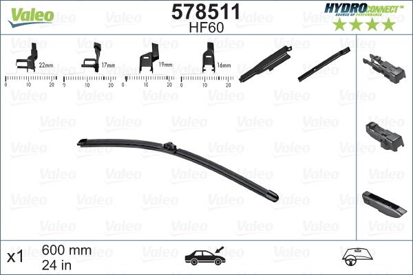 Valeo 578511 - Silecek süpürgesi parts5.com