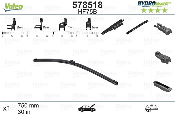 Valeo 578518 - Перо на чистачка parts5.com