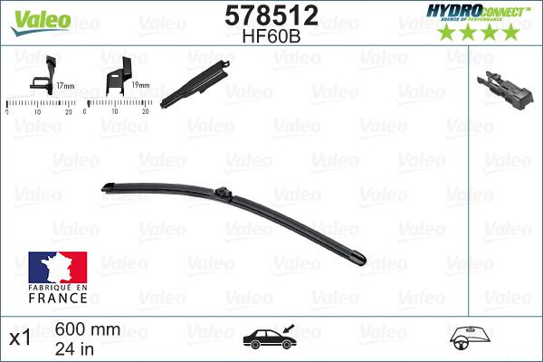 Valeo 578512 - Silecek süpürgesi parts5.com