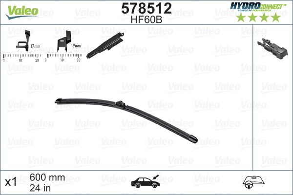 Valeo 578512 - Silecek süpürgesi parts5.com