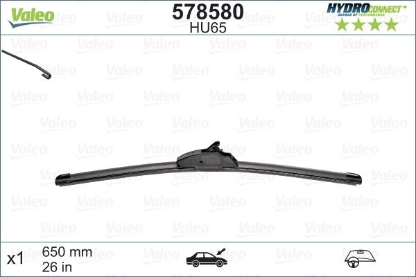 Valeo 578580 - Wischblatt parts5.com