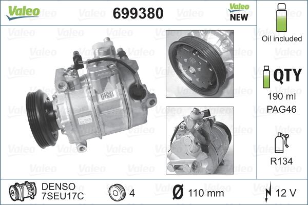 Valeo 699380 - Compresor, climatizare parts5.com