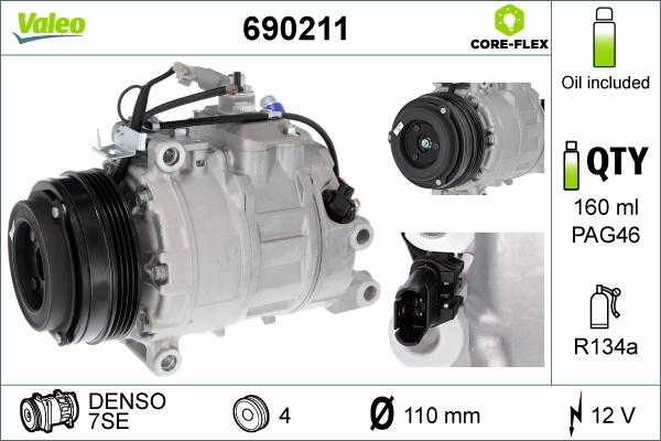 Valeo 690211 - Compresor, climatizare parts5.com