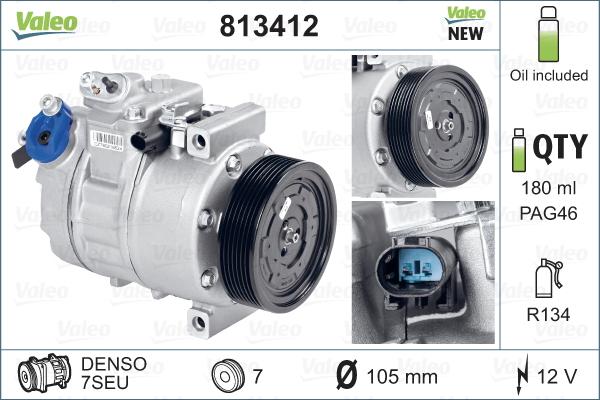 Valeo 813412 - Συμπιεστής, συστ. κλιματισμού parts5.com