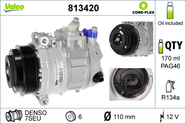 Valeo 813420 - Compresor, climatizare parts5.com