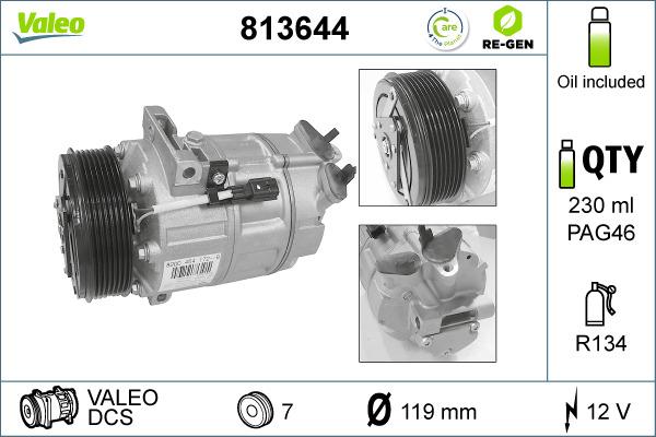 Valeo 813644 - Kompresor, klimatyzacja parts5.com