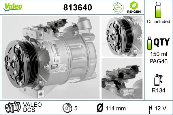 Valeo 813640 - Compresor, climatizare parts5.com