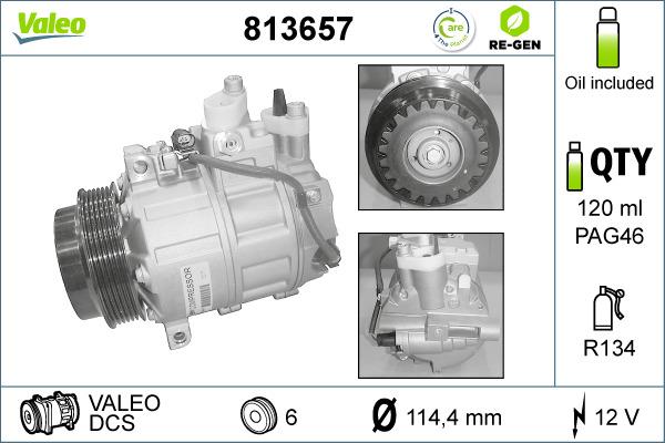 Valeo 813657 - Συμπιεστής, συστ. κλιματισμού parts5.com