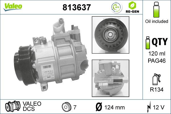 Valeo 813637 - Kompresör, klima sistemi parts5.com