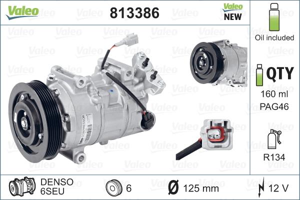 Valeo 813386 - Συμπιεστής, συστ. κλιματισμού parts5.com