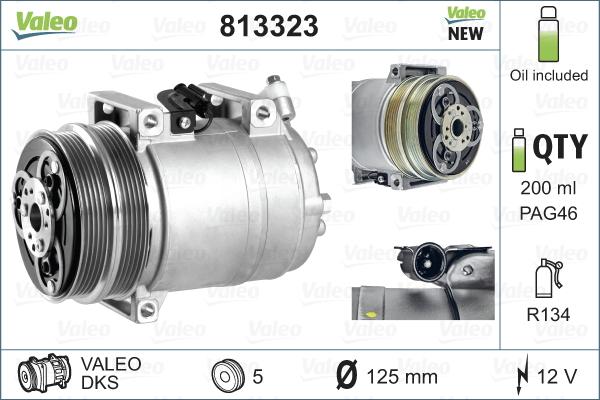 Valeo 813323 - Kompresor, klimatyzacja parts5.com