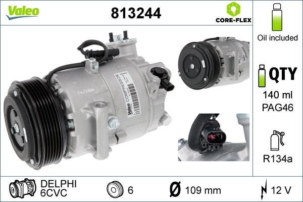 Valeo 813244 - Compressor, air conditioning parts5.com