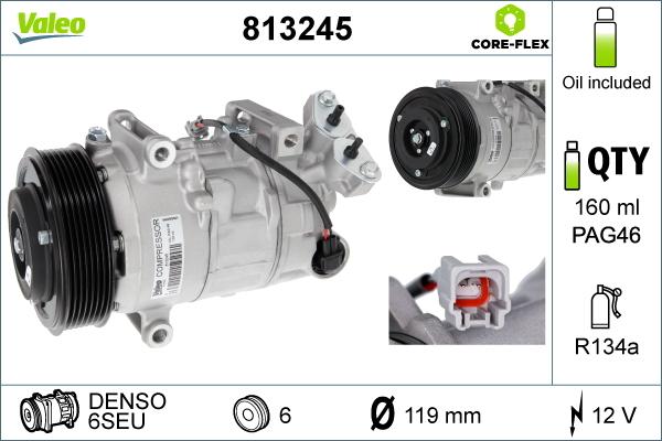 Valeo 813245 - Kompresor klimatizácie parts5.com