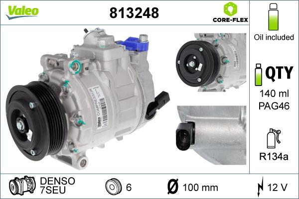 Valeo 813248 - Compresor, aire acondicionado parts5.com