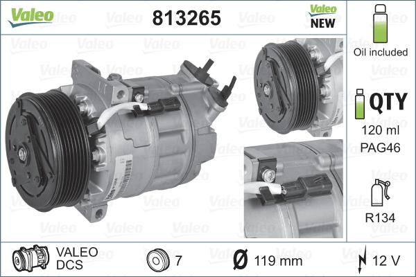 Valeo 813265 - Kompresor, klimatyzacja parts5.com