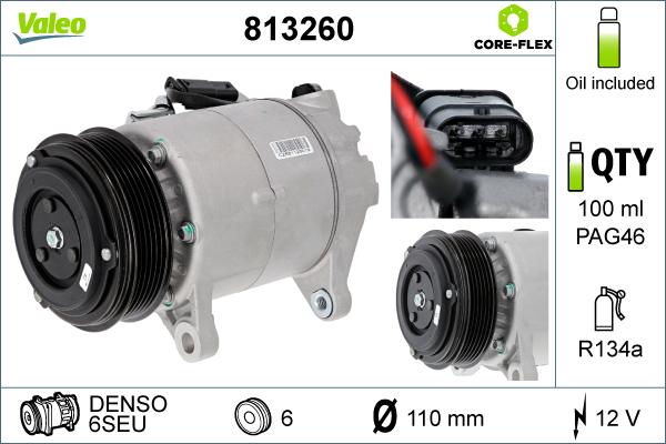 Valeo 813260 - Kompresor, klimatyzacja parts5.com