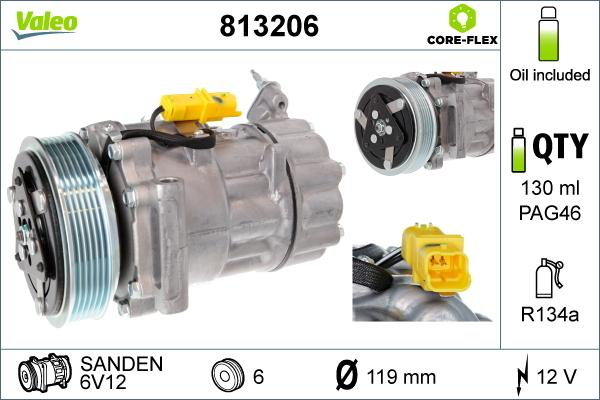 Valeo 813206 - Kompresszor, klíma parts5.com