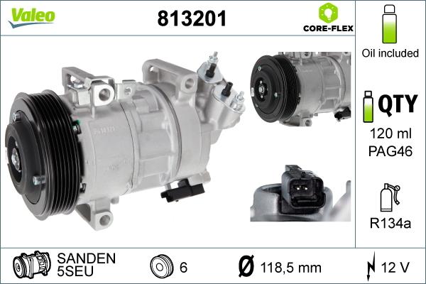 Valeo 813201 - Kompresor, klima-uređaj parts5.com