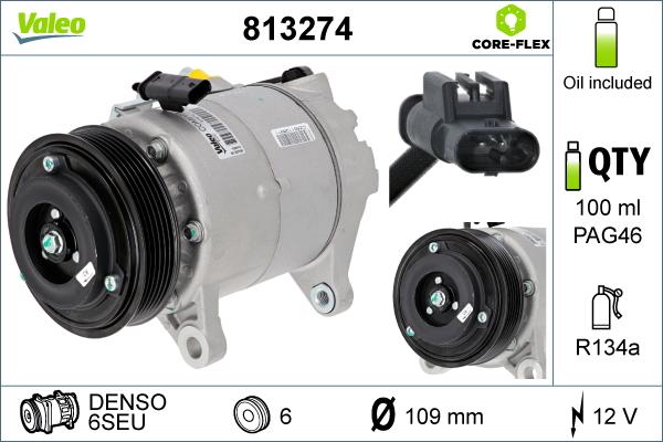 Valeo 813274 - Compressor, air conditioning parts5.com