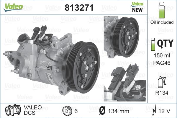 Valeo 813271 - Kompresor, klimtatska naprava parts5.com