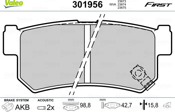 Valeo 301956 - Set placute frana,frana disc parts5.com