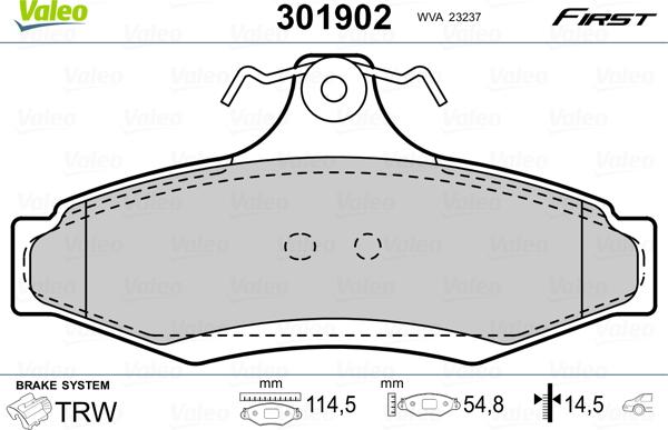 Valeo 301902 - Set placute frana,frana disc parts5.com