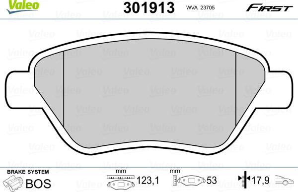 Valeo 301913 - Set placute frana,frana disc parts5.com