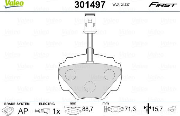 Valeo 301497 - Set placute frana,frana disc parts5.com