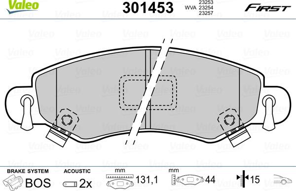 Valeo 301453 - Set placute frana,frana disc parts5.com