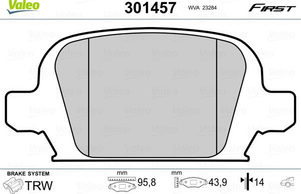 Valeo 301457 - Set placute frana,frana disc parts5.com