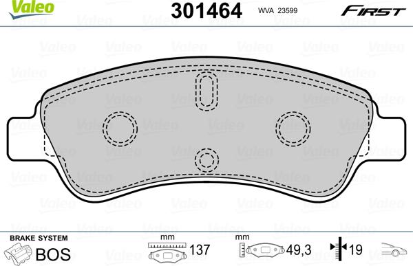 Valeo 301464 - Set placute frana,frana disc parts5.com