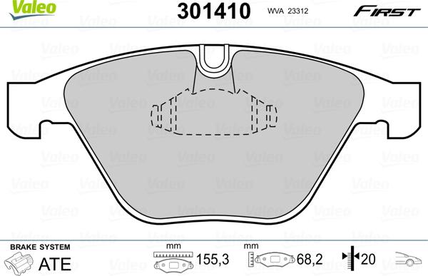 Valeo 301410 - Set placute frana,frana disc parts5.com