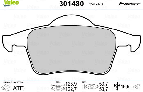 Valeo 301480 - Brake Pad Set, disc brake parts5.com