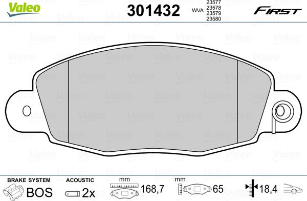 Valeo 301432 - Set placute frana,frana disc parts5.com