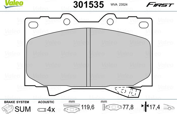 Valeo 301535 - Set placute frana,frana disc parts5.com