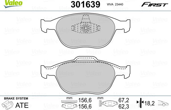 Valeo 301639 - Set placute frana,frana disc parts5.com