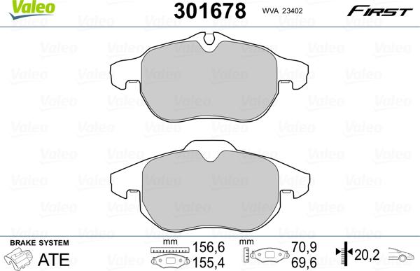 Valeo 301678 - Set placute frana,frana disc parts5.com