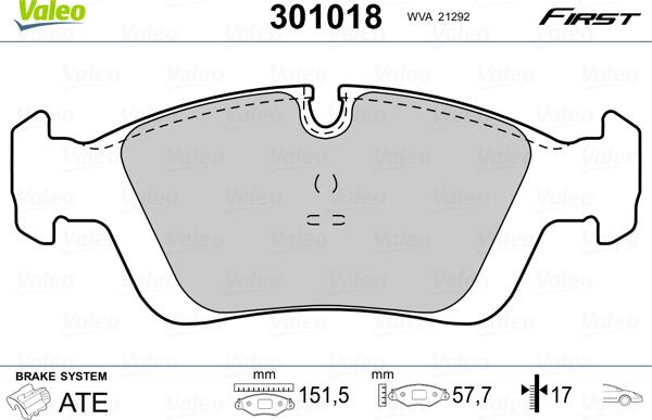 Valeo 301018 - Set placute frana,frana disc parts5.com