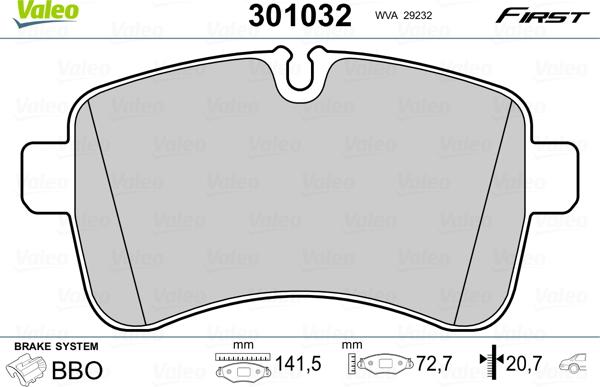 Valeo 301032 - Set placute frana,frana disc parts5.com